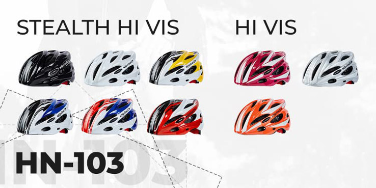 HN-103 Stealth Hi Vis or Hi Vis Cycle Helmets